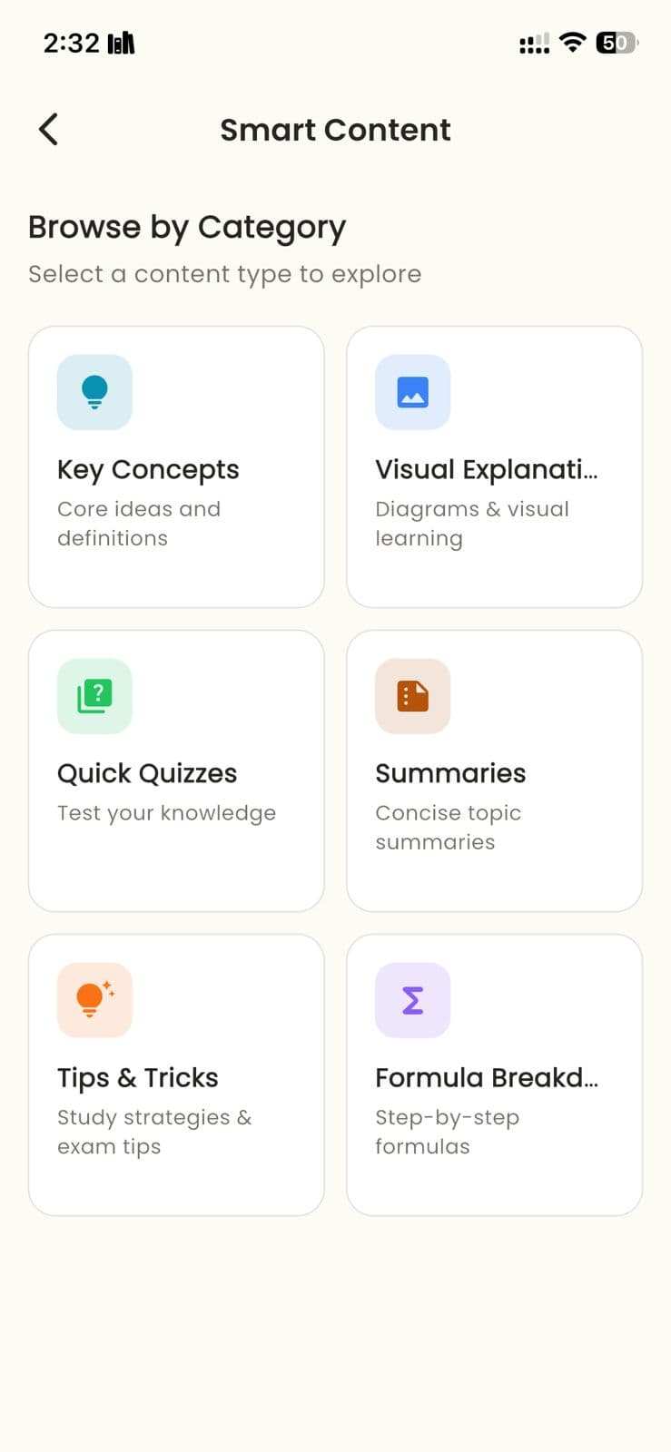 Smart Content — Key Concepts, Visual Explanations, Quick Quizzes, Summaries, Tips & Tricks